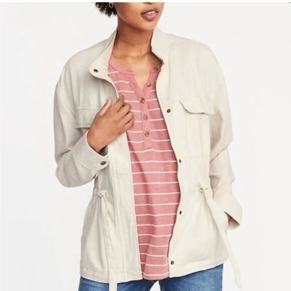 Old Navy Linen Safari Jacket Small - Picture 1 of 8